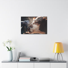 Rustic Farmhouse Canvas Print, Animal Wall Art, Cow Decor, Home & Kitchen, Gift for Farm Lovers