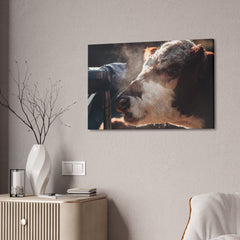 Rustic Farmhouse Canvas Print, Animal Wall Art, Cow Decor, Home & Kitchen, Gift for Farm Lovers