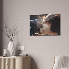 Rustic Farmhouse Canvas Print, Animal Wall Art, Cow Decor, Home & Kitchen, Gift for Farm Lovers