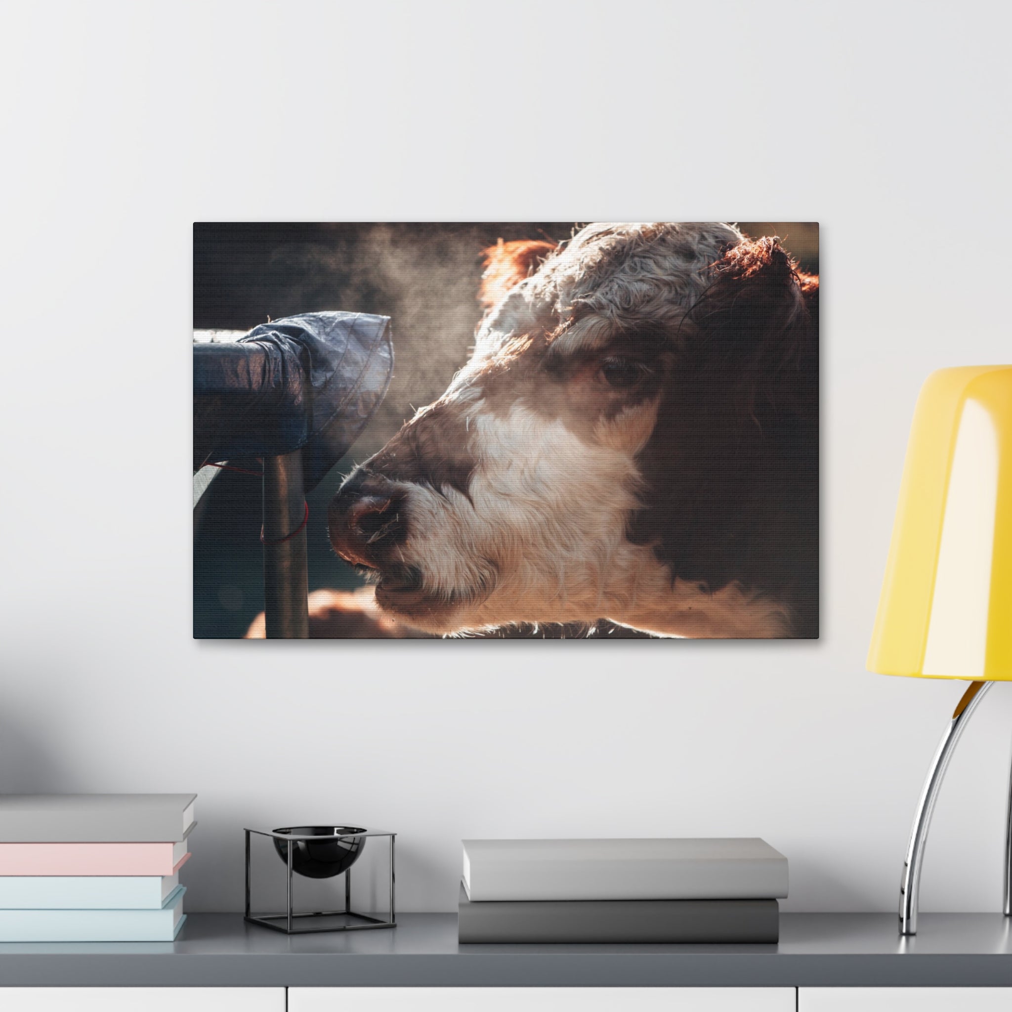 Rustic Farmhouse Canvas Print, Animal Wall Art, Cow Decor, Home & Kitchen, Gift for Farm Lovers