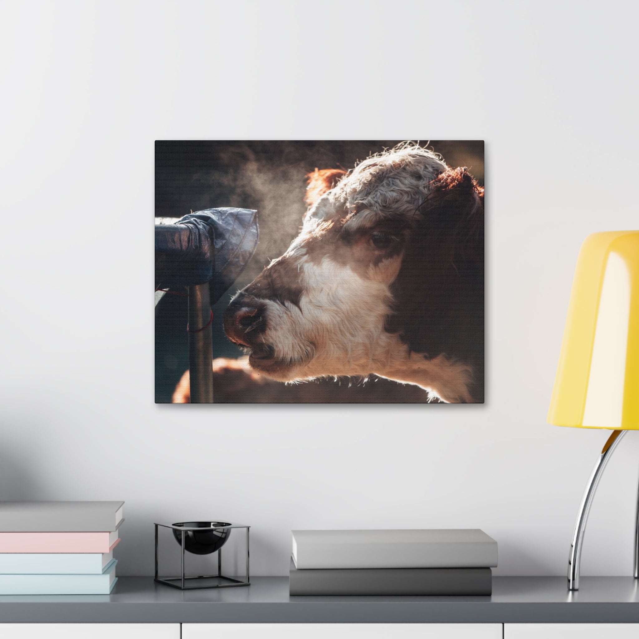 Rustic Farmhouse Canvas Print, Animal Wall Art, Cow Decor, Home & Kitchen, Gift for Farm Lovers