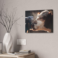Rustic Farmhouse Canvas Print, Animal Wall Art, Cow Decor, Home & Kitchen, Gift for Farm Lovers