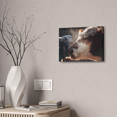 Rustic Farmhouse Canvas Print, Animal Wall Art, Cow Decor, Home & Kitchen, Gift for Farm Lovers