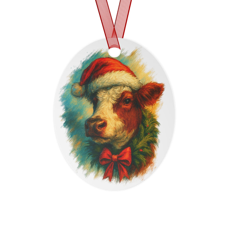 Homestead Christmas Cow Ornament