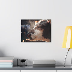 Rustic Farmhouse Canvas Print, Animal Wall Art, Cow Decor, Home & Kitchen, Gift for Farm Lovers