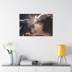 Rustic Farmhouse Canvas Print, Animal Wall Art, Cow Decor, Home & Kitchen, Gift for Farm Lovers