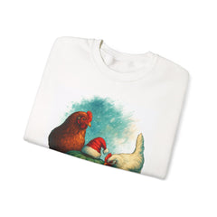 Holiday Hen Crewneck Sweatshirt - Cozy Gift for Chicken Lovers, Thanksgiving, Christmas, Year-Round Comfort Wear, Farmhouse Style