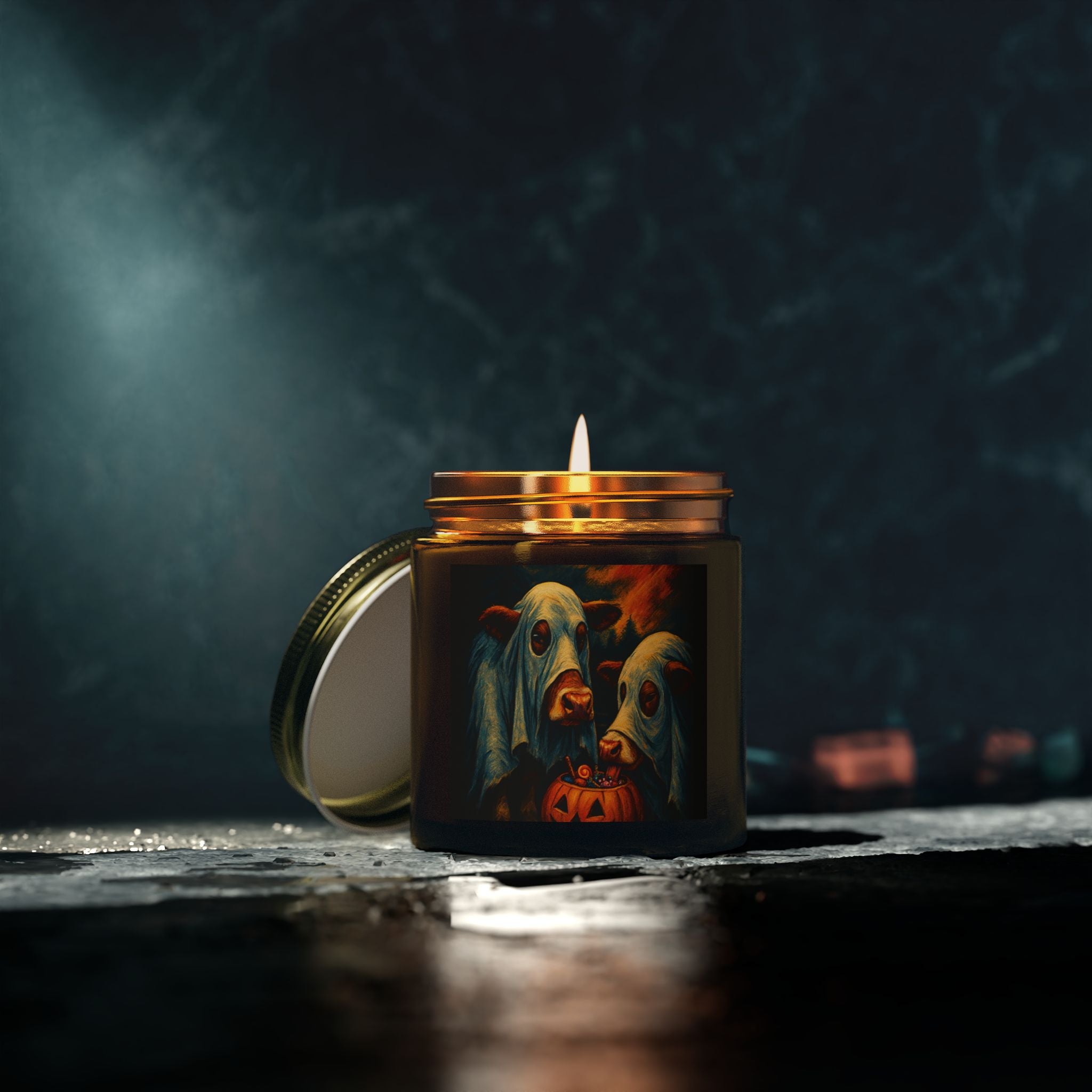 Spooky Ghost Cow Candles, Halloween Decor, Home Fragrance, Gift for Cow Lovers, Trick or Treat, Fall Vibes, Cute Candle