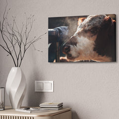 Rustic Farmhouse Canvas Print, Animal Wall Art, Cow Decor, Home & Kitchen, Gift for Farm Lovers