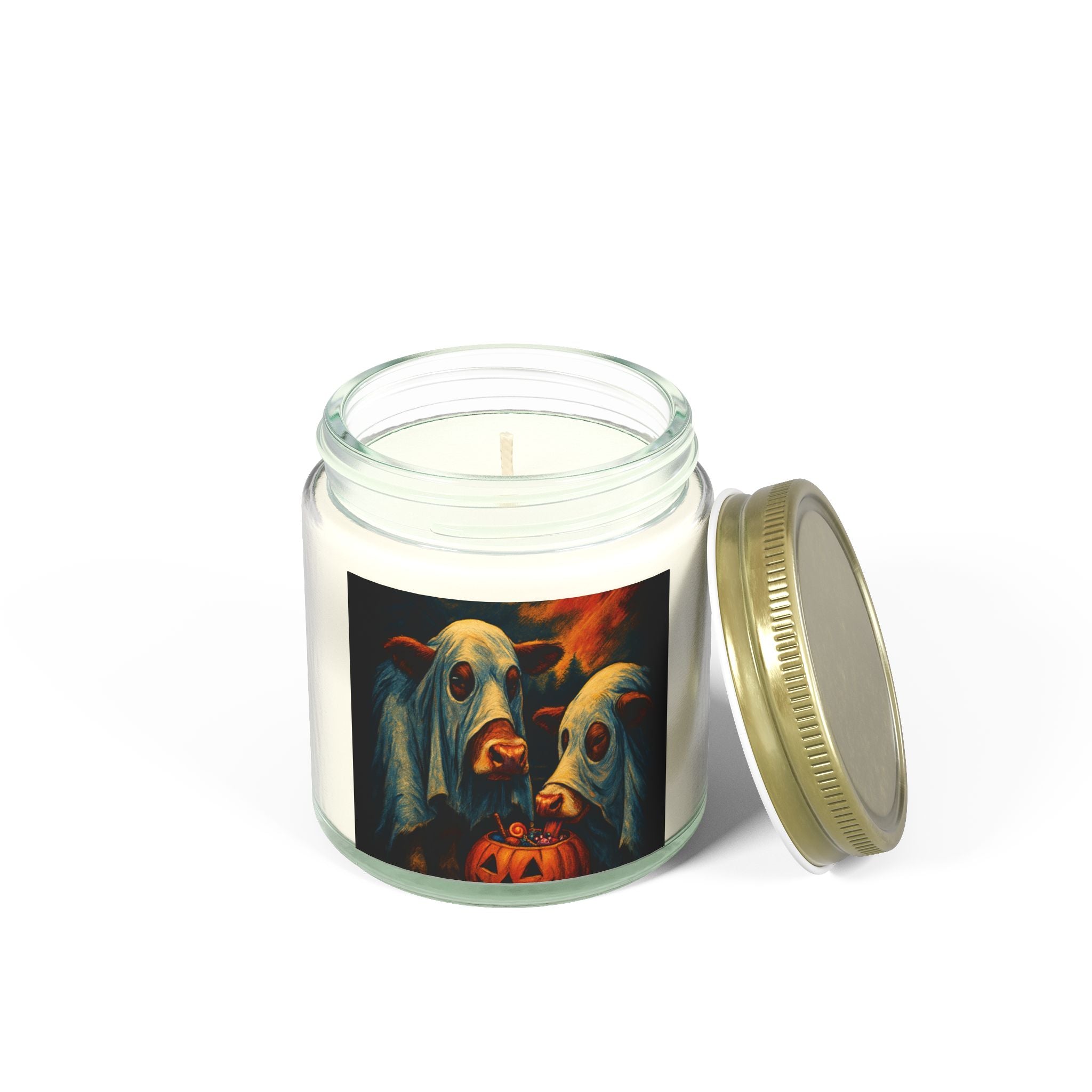 Spooky Ghost Cow Candles, Halloween Decor, Home Fragrance, Gift for Cow Lovers, Trick or Treat, Fall Vibes, Cute Candle
