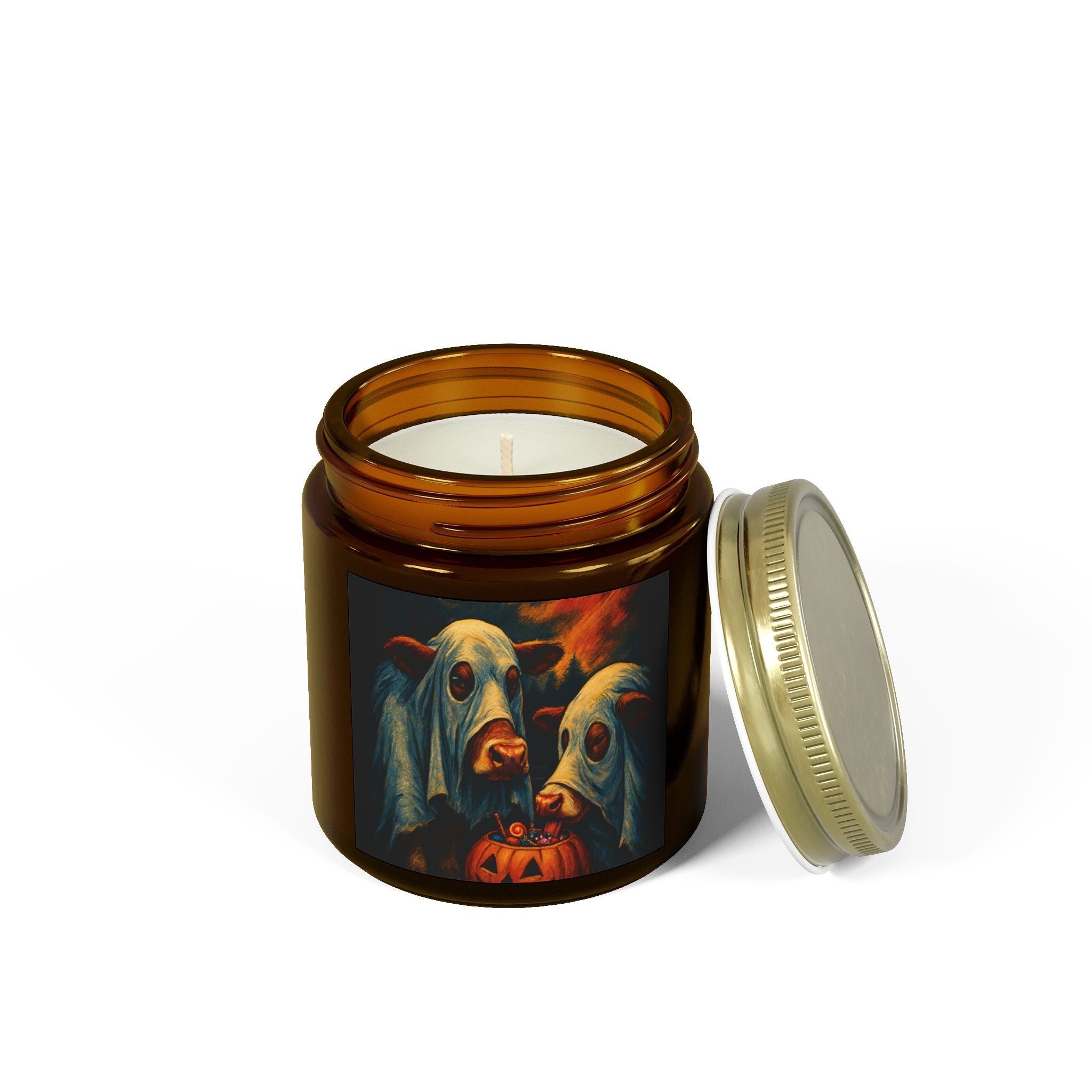 Spooky Ghost Cow Candles, Halloween Decor, Home Fragrance, Gift for Cow Lovers, Trick or Treat, Fall Vibes, Cute Candle