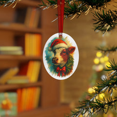 Homestead Christmas Cow Ornament