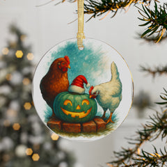Festive Chicken Acrylic Ornaments, Holiday Decor, Christmas Tree Decoration, Farmhouse Ornaments, Poultry Lovers Gift