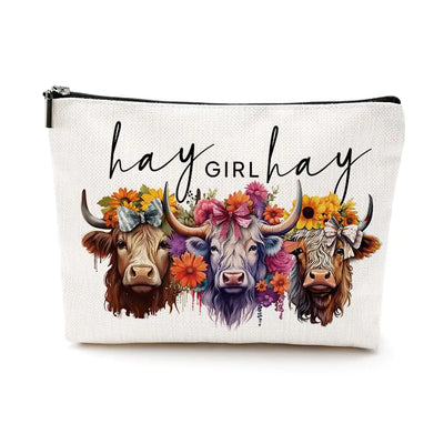 “Hay Girl, Hay” Western Makeup Bag
