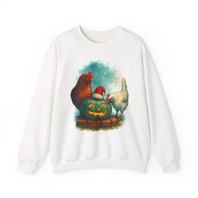 Holiday Hen Crewneck Sweatshirt - Cozy Gift for Chicken Lovers, Thanksgiving, Christmas, Year-Round Comfort Wear, Farmhouse Style