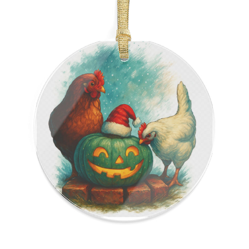 Festive Chicken Acrylic Ornaments, Holiday Decor, Christmas Tree Decoration, Farmhouse Ornaments, Poultry Lovers Gift